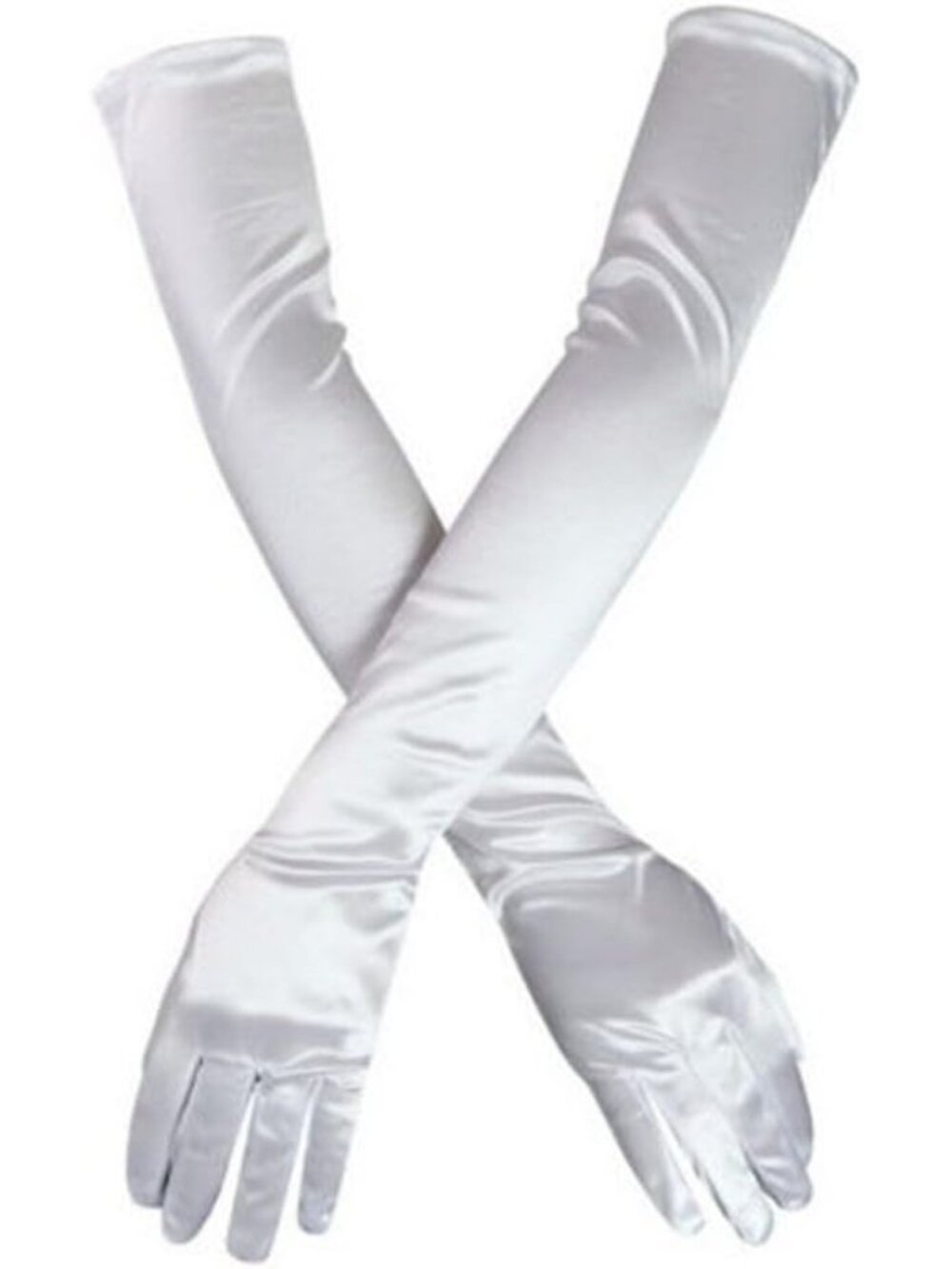 Women's White Elegant Elbow Length Satin Finger Long Vintage Satin Opera Gloves